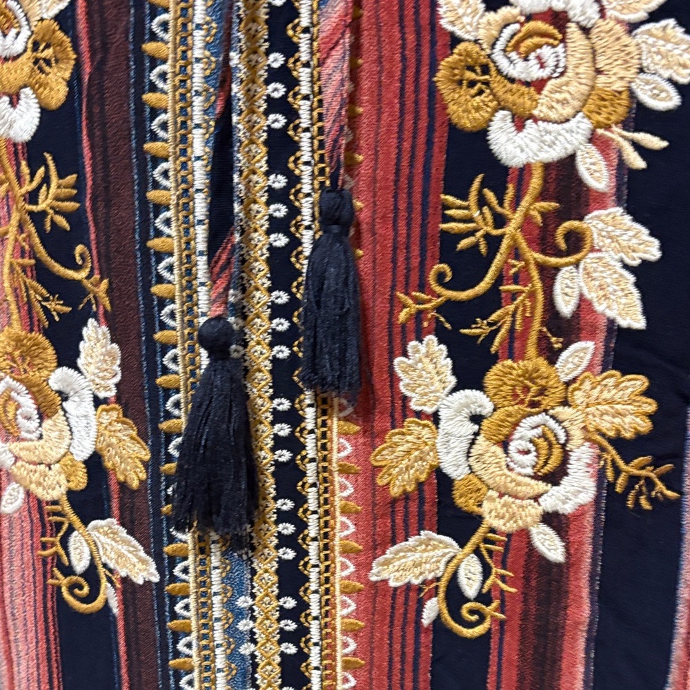 Savanna Jane Navy and Red Embroidered Blouse - Picture 8 of 8